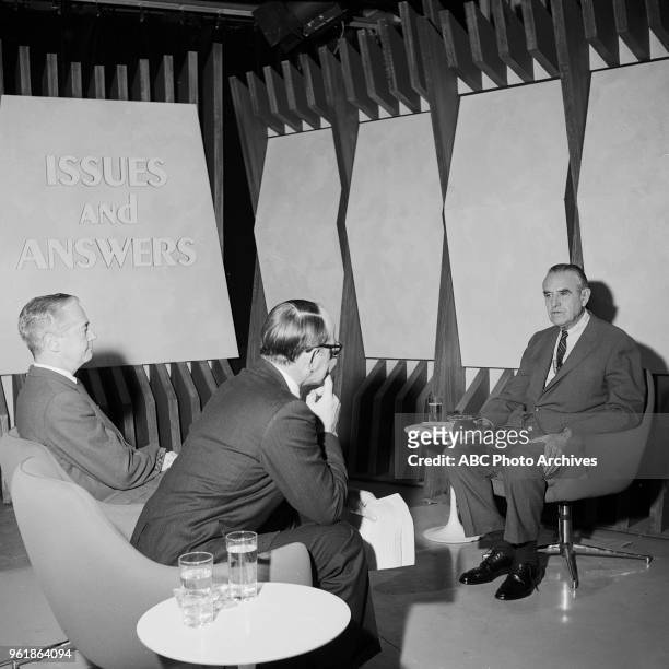 Howard K Smith, John Scali, W Averell Harriman on Disney General Entertainment Content via Getty Images's 'Issues and Answers' program.