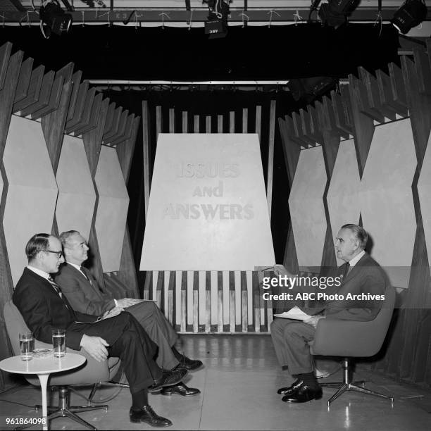 John Scali, Howard K Smith, W Averell Harriman on Disney General Entertainment Content via Getty Images's 'Issues and Answers' program.