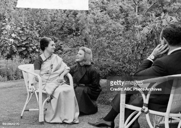 Prime Minister of India Indira Gandhi, Margaret 'Peggy' Whedon on Disney General Entertainment Content via Getty Images's 'Issues and Answers'...