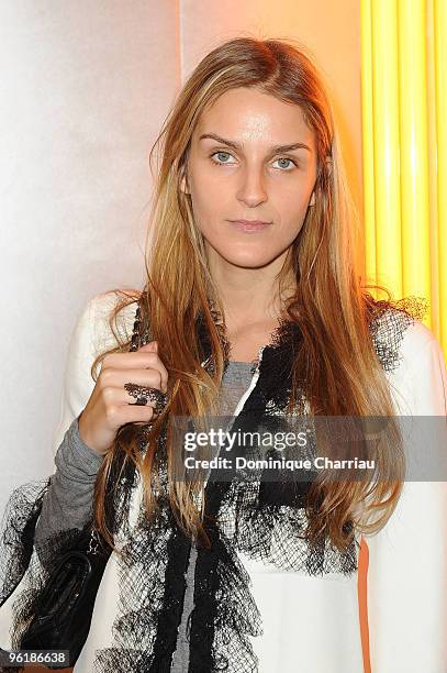 Gaia Repossi arrives the Chanel Haute-Couture show as part of the Paris Fashion Week Spring/Summer 2010 at Pavillon Cambon Capucines on January 26,...