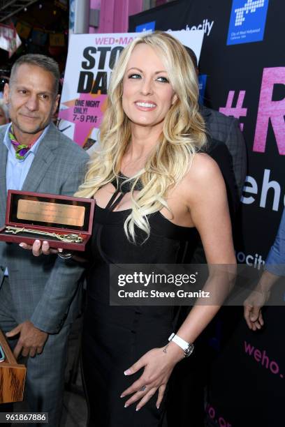 Stormy Daniels receives a City Proclamation and Key to the city of West Hollywood at Chi Chi LaRue's on May 23, 2018 in West Hollywood, California.