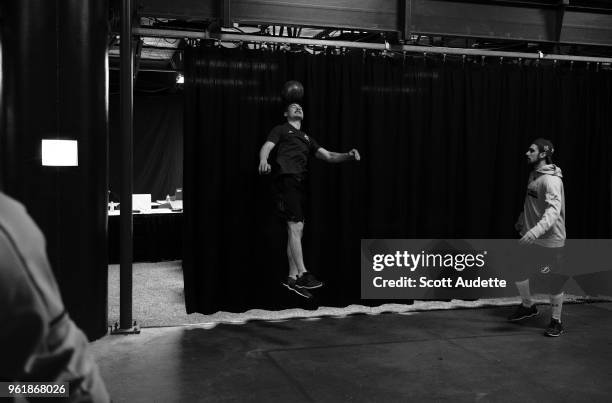 Yanni Gourde of the Tampa Bay Lightning gets ready for the game against the Washington Capitals during Game Seven of the Eastern Conference Final...