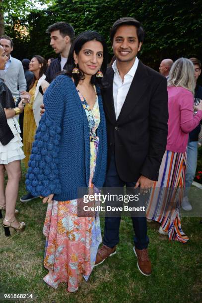 Megha Mittal and Aditya Mittal attend the 2018 BFC Fashion Trust grant recipients announcement hosted by Megha Mittal on May 23, 2018 in London,...