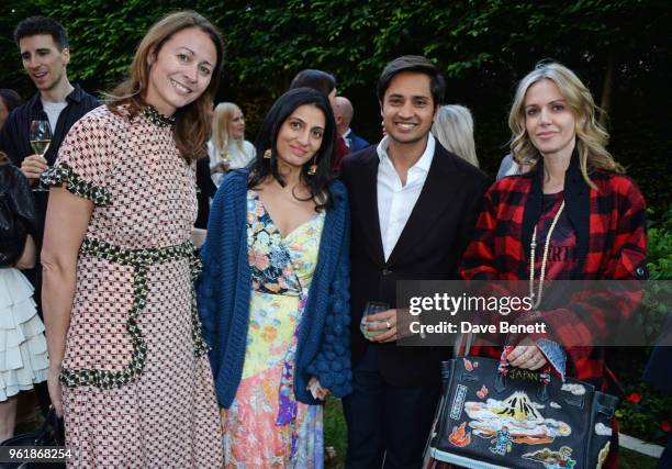 Caroline Rush, Megha Mittal, Aditya Mittal and Maddalena Mincione attend the 2018 BFC Fashion Trust grant recipients announcement hosted by Megha...