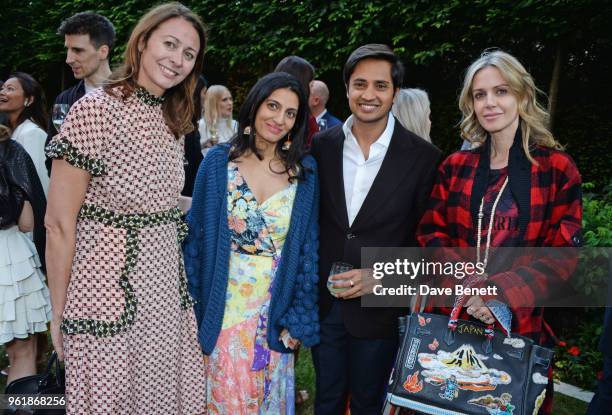 Caroline Rush, Megha Mittal, Aditya Mittal and Maddalena Mincione attend the 2018 BFC Fashion Trust grant recipients announcement hosted by Megha...