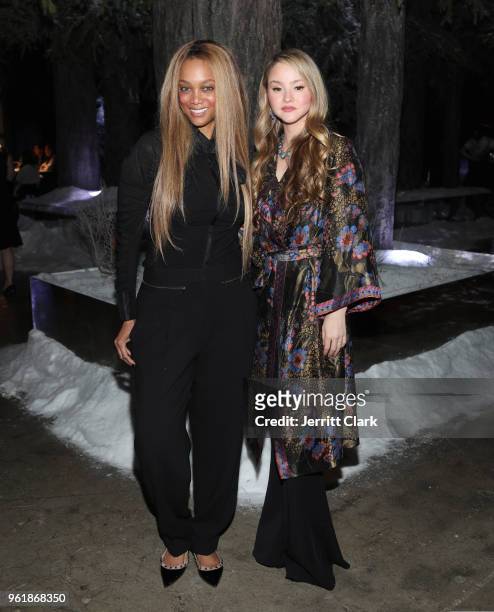 Tyra Banks and Devon Aoki attend Gaggenau's Pop Up Restaurant 1693 Honoring Operation Smile on May 22, 2018 in Los Angeles, California.