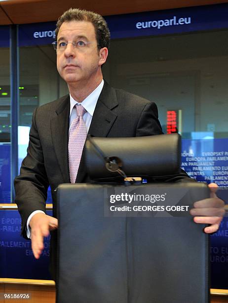 Prosecutor of the International Criminal Tribunal for the Former Yugoslavia, Belgian Serge Brammertz, arrives to meet the European Parliament...