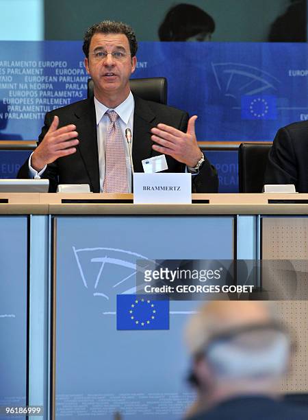 Prosecutor of the International Criminal Tribunal for the Former Yugoslavia, Belgian Serge Brammertz, answers questions during his meeting with the...