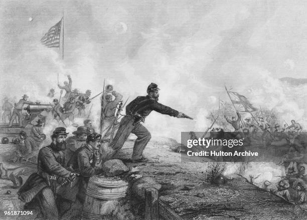 Union soldiers from the Army of the Ohio under Major General Ambrose Burnside engage troops of the Confederate Department of East Tennessee under...