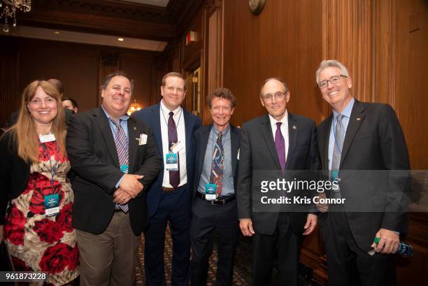 Chris Martin, CEO of Martin Guitars, Rep. David Roe and President of the NAMM Foundation Joe Lamond attend a reception during Save The Music...