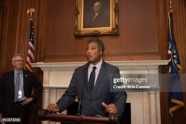 Baseball legend and musician Bernie Williams attends a reception during Save The Music Foundation Day Of Music Education Advocacy in the U.S. Capitol...