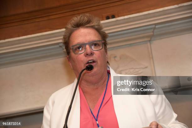 National Association of Music Merchant volunteer Robin Walenta attends a reception during Save The Music Foundation Day Of Music Education Advocacy...