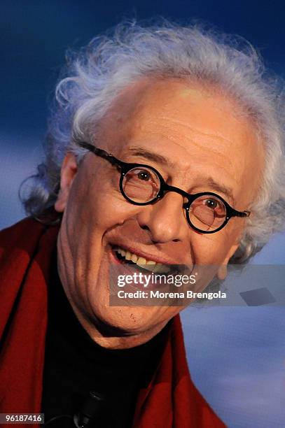 Giampiero Mughini is a guest on the Italian tv show " Che tempo che fa' " on January 25 , 2009. In Milan, Italy.