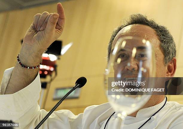 Spanish chef Ferran Adria gives a press conference at Madrid Fusion, the annual international culinary conference focussing on the cutting-edge in...