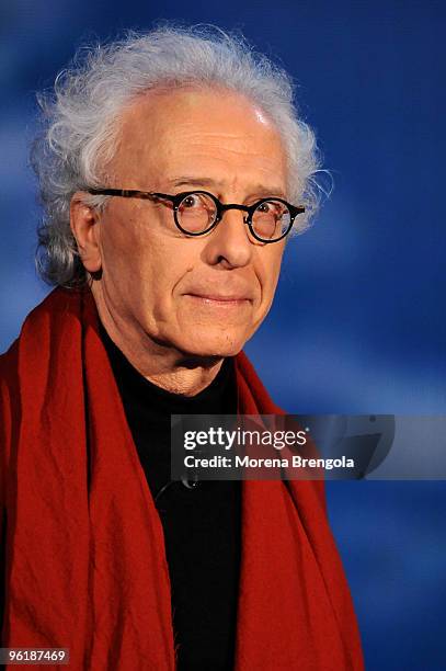 Giampiero Mughini is a guest on the Italian tv show " Che tempo che fa' " on January 25 , 2009. In Milan, Italy.