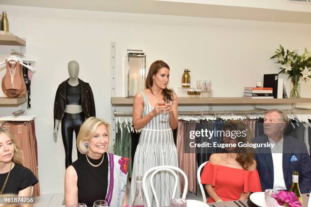 Pat Johnson, Katie Warner Johnson, Susan Lucci, and Helmut Huber attend the Carbon 38 And Hamptons Magazine Private Dinner on May 23, 2018 in...