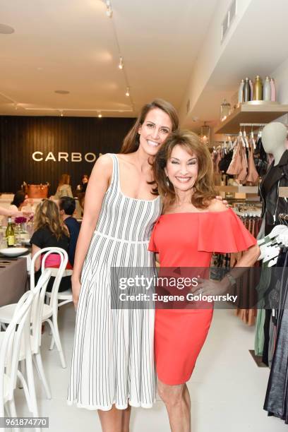 Katie Warner Johnson and Susan Lucci attend the Carbon 38 And Hamptons Magazine Private Dinner on May 23, 2018 in Bridgehampton, New York.