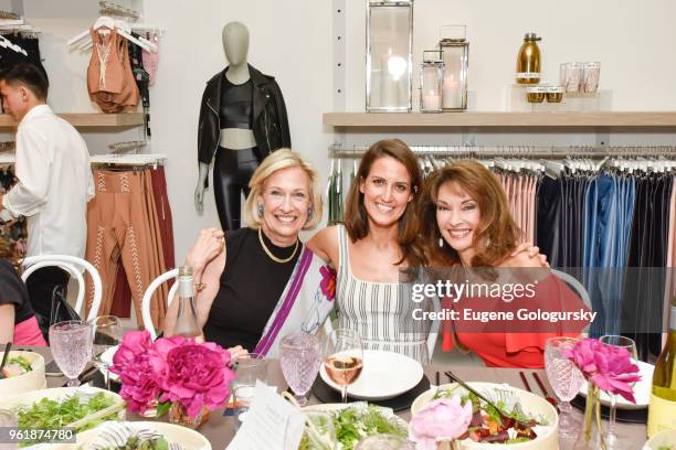 Pat Johnson, Katie Warner Johnson and Susan Lucci attend the Carbon 38 And Hamptons Magazine Private Dinner on May 23, 2018 in Bridgehampton, New...