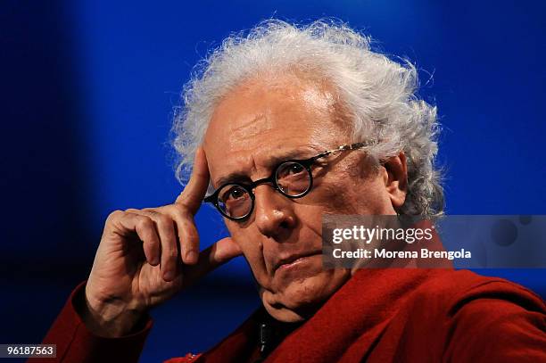 Giampiero Mughini is a guest on the Italian tv show " Che tempo che fa' " on January 25 , 2009. In Milan, Italy.