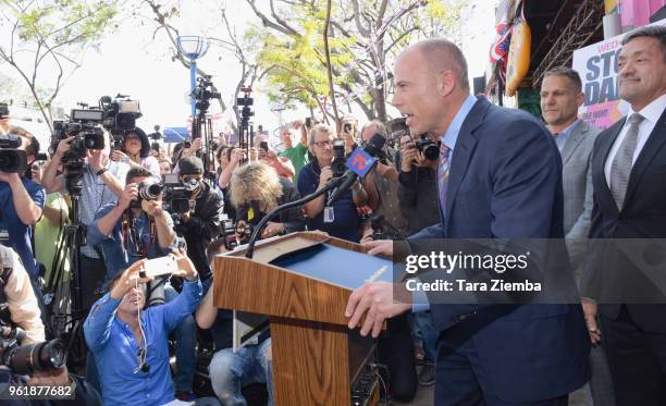 Attorney Michael Avenatti attends the Stormy Daniels City Proclamation and Key to The City of West Hollywood at Chi Chi LaRue's on May 23, 2018 in...