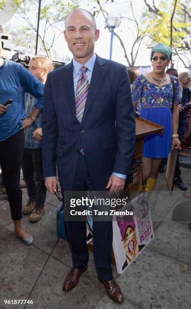 Adult film star Stormy Daniels' attorney Michael Avenatti attends a ceremony as Daniels receives a key to the city of West Hollywood at Chi Chi...