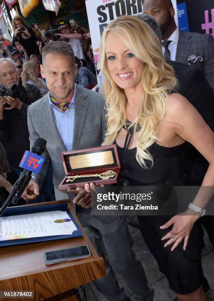 Stormy Daniels receives a City Proclamation and Key to The City of West Hollywood at Chi Chi LaRue's on May 23, 2018 in West Hollywood, California.