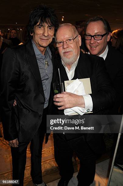 Ronnie Wood, Sir Peter Hall and Vic Reeves attend the South Bank Show Awards, at The Dorchester on January 26, 2010 in London, England.