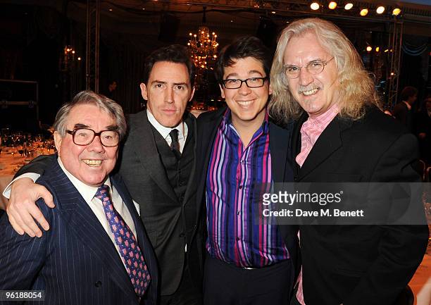 Ronnie Corbett, Rob Brydon, Michael McIntyre and Billy Connolly attend the South Bank Show Awards, at The Dorchester on January 26, 2010 in London,...