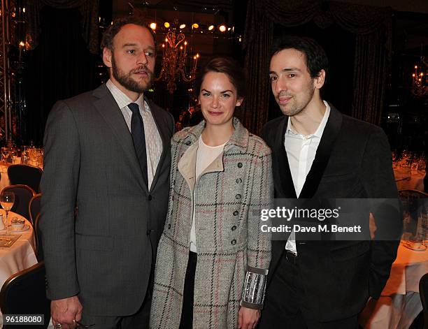 Elliot Cowan, Ruth Wilson and Ralf Little attend the South Bank Show Awards, at The Dorchester on January 26, 2010 in London, England.