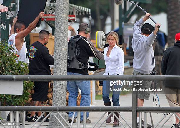 Cameron Diaz on location for "Knight and Day" on January 25, 2010 in Los Angeles, California.