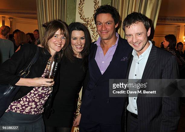 Catherine Fitzgerald, Kate Magowan, Dominic West and John Simm attend the South Bank Show Awards, at The Dorchester on January 26, 2010 in London,...