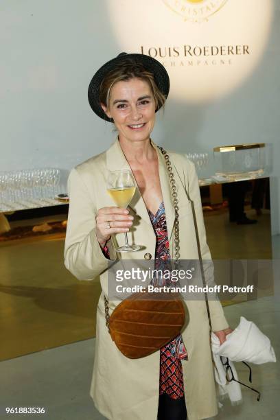 Actress Anne Consigny attends "Cristal 2008" cocktail by Champagne Louis Roederer at Palais De Tokyo on May 23, 2018 in Paris, France.