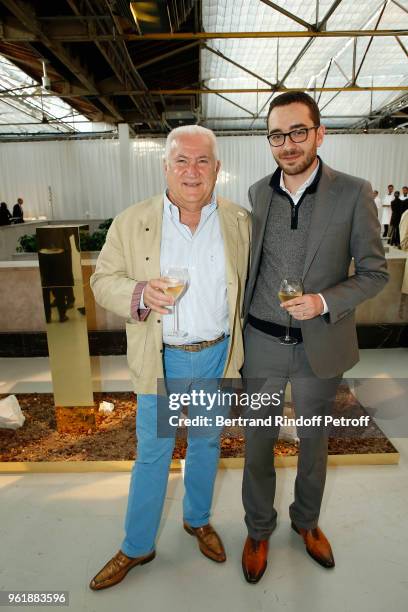 Owner of La Closerie des Lilas Miroslav Siljegovic and his son Alexandre attend "Cristal 2008" cocktail by Champagne Louis Roederer at Palais De...