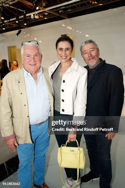 Miroslav Siljegovic, Jasmine Starck and Philippe Starck attend "Cristal 2008" cocktail by Champagne Louis Roederer at Palais De Tokyo on May 23, 2018...