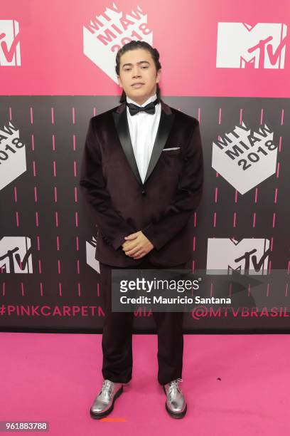 Whindersson Nunes attends the MTV MIAW 2018 at Citibank Hall on May 23, 2018 in Sao Paulo, Brazil.