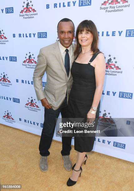 Sugar Ray Leonard and Ann Marie Newman attend the Sugar Ray Leonard Foundation 9th Annual "Big Fighters, Big Cause" Charity Boxing Night presented by...