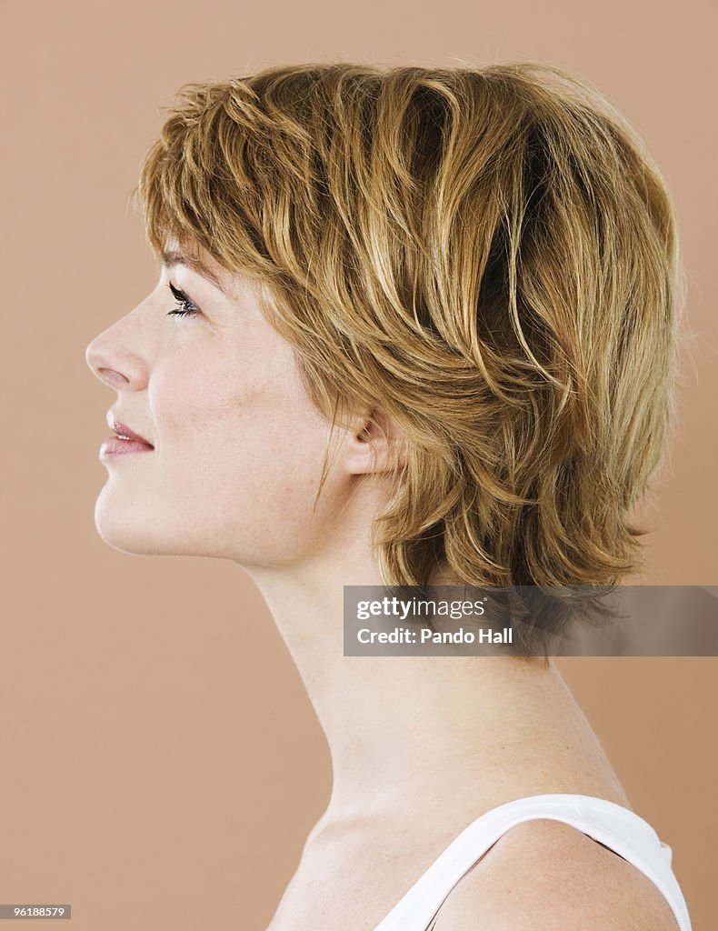 Portrait of a woman, side view