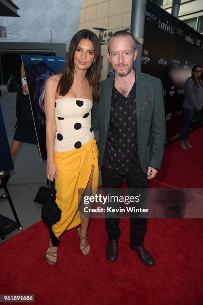 Emily Ratajkowski and Anthony Byrne attend the premiere of Vertical Entertainment's "In Darkness" at ArcLight Hollywood on May 23, 2018 in Hollywood,...