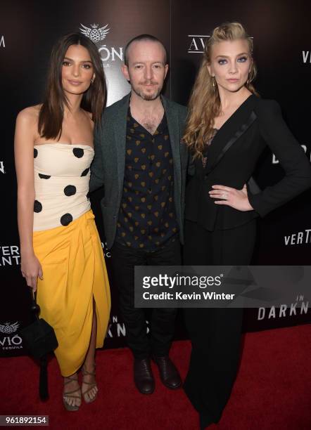 Emily Ratajkowski, Anthony Byrne and Natalie Dormer attend the premiere of Vertical Entertainment's "In Darkness" at ArcLight Hollywood on May 23,...