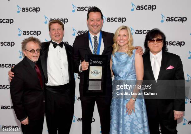President, Paul Williams, ASCAP SVP of Membership, Film & TV Shawn Lemone, composer Brian Lapin, winner for Top Network Television Series for 'Madam...