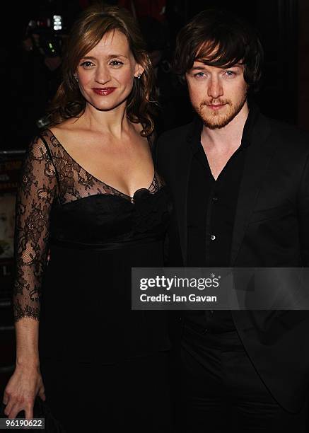 Actor James McAvoy and actress wife Anne-Marie Duff attend the UK premiere of The Last Station at the Curzon Mayfair on January 26, 2010 in London,...
