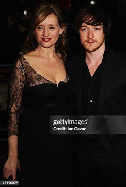 Actor James McAvoy and actress wife Anne-Marie Duff attend the UK premiere of The Last Station at the Curzon Mayfair on January 26, 2010 in London,...