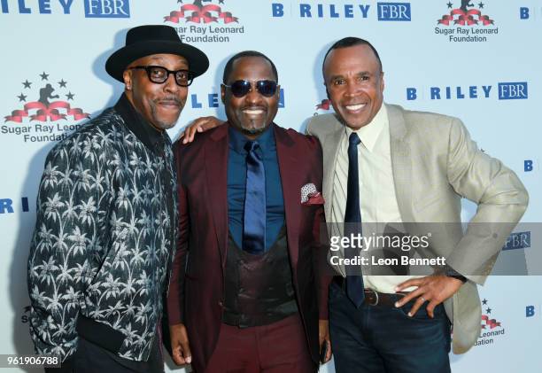 Arsenio Hall, Johnny Gill and Sugar Ray Leonard attend the Sugar Ray Leonard Foundation 9th Annual "Big Fighters, Big Cause" Charity Boxing Night...