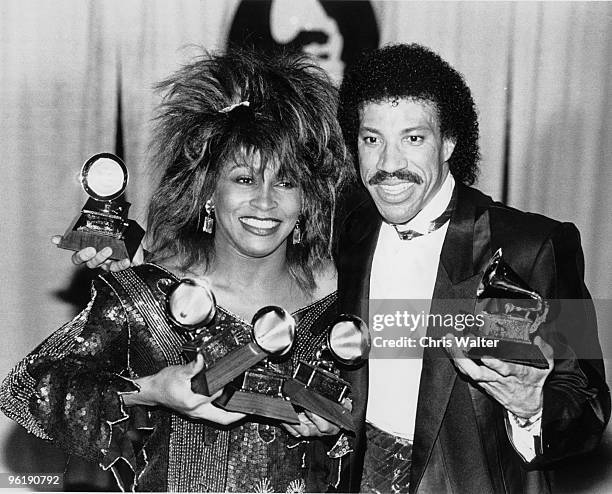 Grammy Awards 1985 Los Angeles here with Lionel Richie and his award