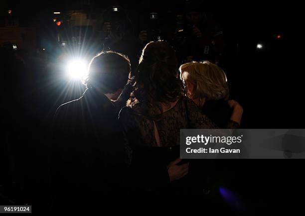 Actor James McAvoy, actress wife Anne-Marie Duff and actress Dame Helen Mirren attend the UK premiere of The Last Station at the Curzon Mayfair on...