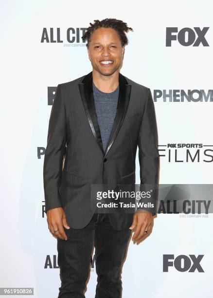 Cobi Jones attends the premiere of FOX Sports' "Phenoms" at Pacific Design Center on May 23, 2018 in West Hollywood, California.
