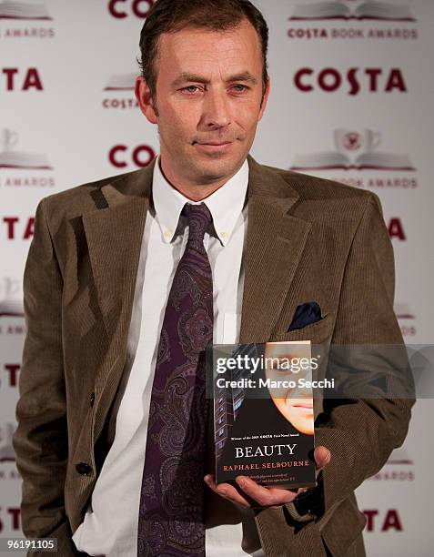 Raphael Selbourne winner of the Costa First Novel Award with the book Beauty arrives for the Costa Book Awards 2010 on January 26, 2010 in London,...