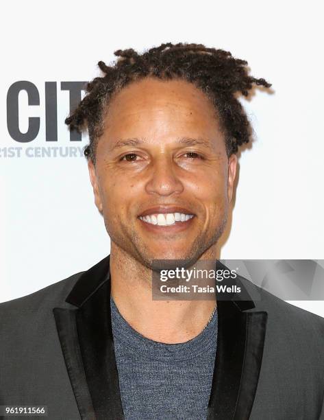 Cobi Jones attends the premiere of FOX Sports' "Phenoms" at Pacific Design Center on May 23, 2018 in West Hollywood, California.