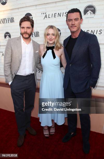 Actors Daniel Bruhl, Dakota Fanning and Luke Evans attend the Emmy For Your Consideration Red Carpet Event for TNT's "The Alienist" at the Wallis...