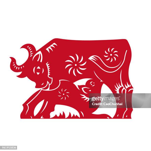 chinese zodiac sign of ox - 2009 stock illustrations